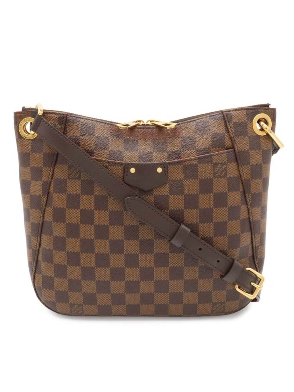 Louis Vuitton Damier South Bank Shoulder Bag Crossbody Fringe Tassel Charm